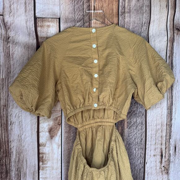 Madewell Dress Puff-Sleeve Tiered Mini XS Boho Cottagecore Minimalist Fall - Picture 5 of 9